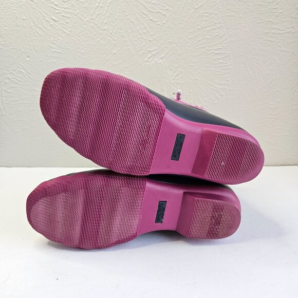 Sperry Rain Booties Size 6 Pink Blue Waterproof Rubber Outdoor Lace Up Duck Boot - Picture 7 of 11
